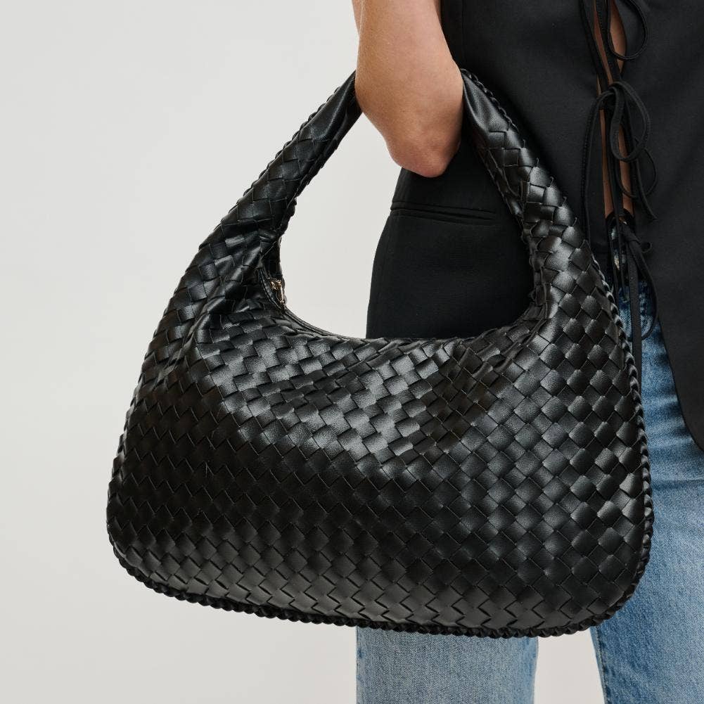 The Victoria Woven Hobo in Black