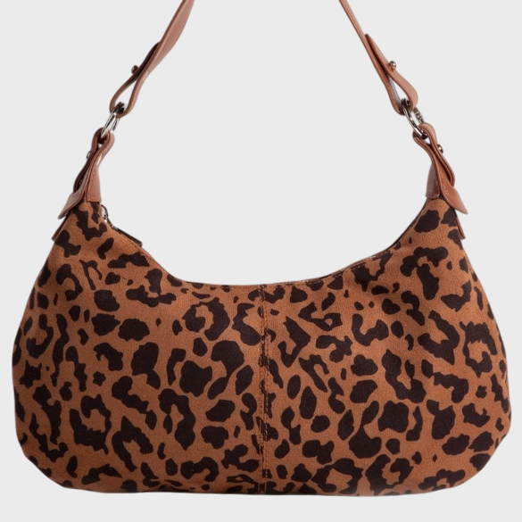 Leopard Print Middle Stitch Zipper Handbag