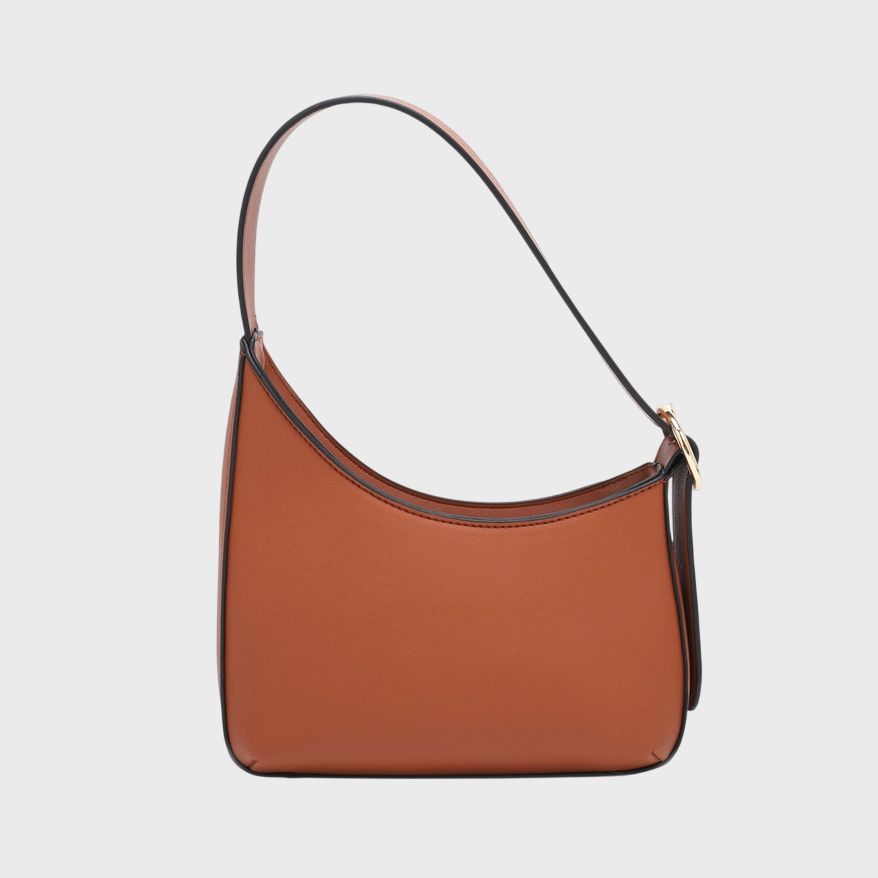 The Charlotte Buckle Handle Shoulder Bag - Cognac Brown