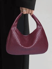 Geo Woven Zipper Shoulder Bag
