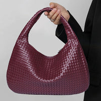 Geo Woven Zipper Shoulder Bag