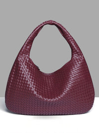 Geo Woven Zipper Shoulder Bag