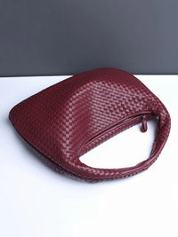 Geo Woven Zipper Shoulder Bag