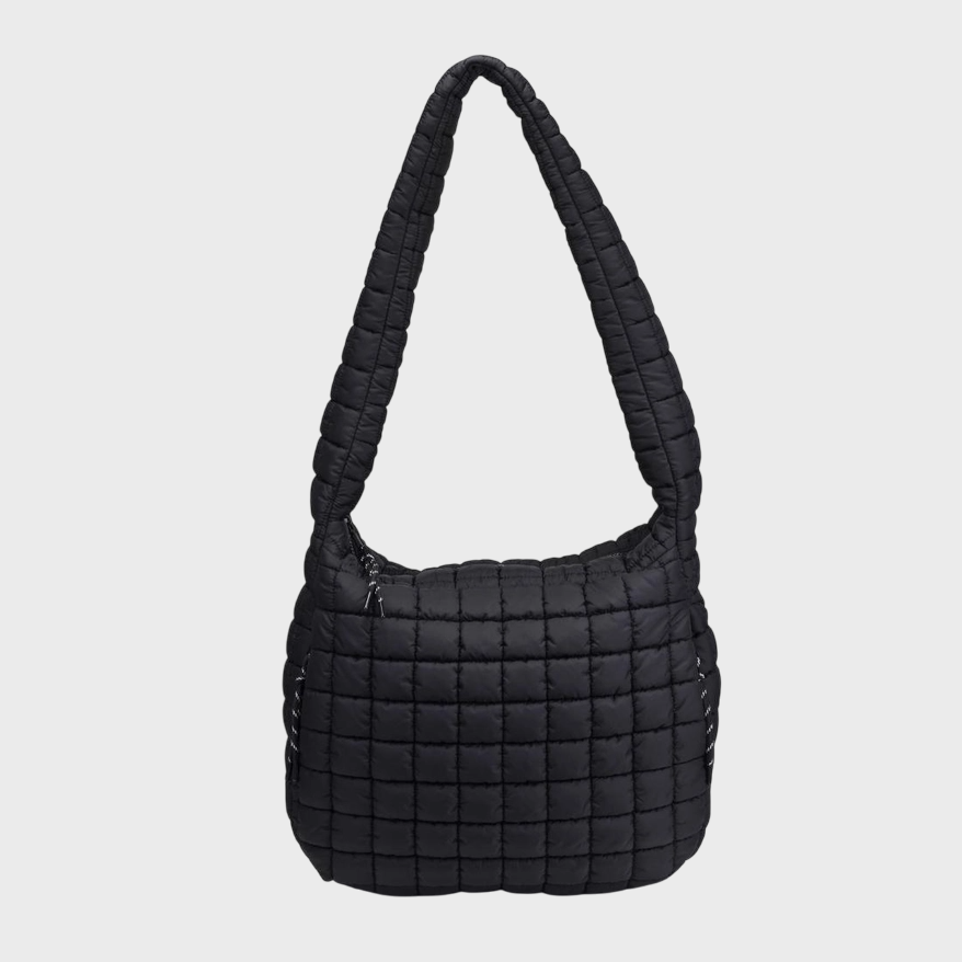 The Leda Quilted Nylon Puffer Hobo Bag