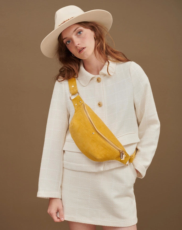 The Misha Velvet Bum Bag in Honey