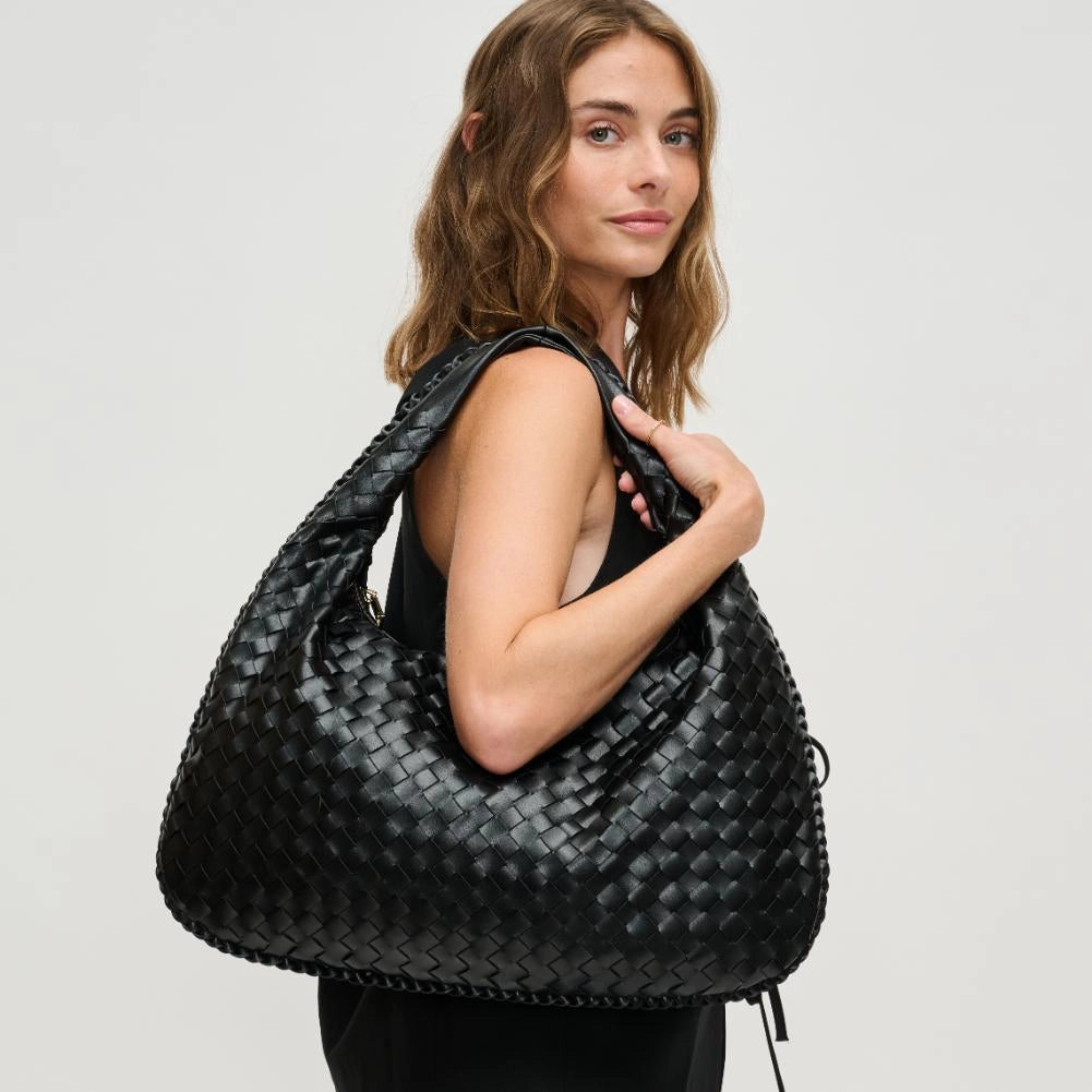 The Victoria Woven Hobo in Black